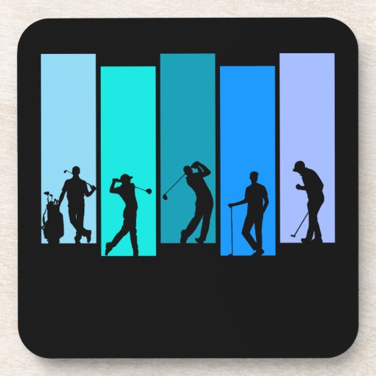Golfer-Silhouette Getränkeuntersetzer (Vorderseite)
