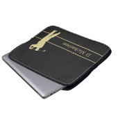 Golfer Silhouette Golfer auf schwarzem Notebook-Si Laptopschutzhülle (Vorne Knopf)