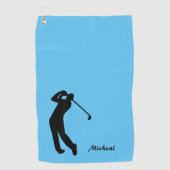 Golfer-Silhouette Golfhandtuch (Vorderseite)