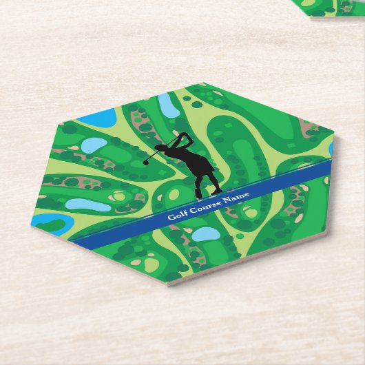 Golfer-Silhouette-Golfplatz Untersetzer (angewinkelt)