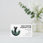 Golfer-Silhouette in Half Circle Golf Pro Visitenkarte (Stehend Vorderseite)