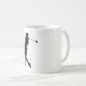 Golfer-Silhouette Kaffeetasse (VorderseiteRechts)