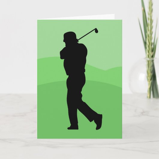 Golfer-Silhouette Karte (Vorderseite)