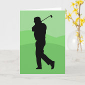 Golfer-Silhouette Karte (Gelbe Blume)