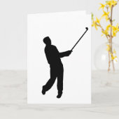 Golfer-Silhouette Karte (Gelbe Blume)