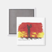 Golfer Silhouette Magnet (Vorderseite/Rückseite)