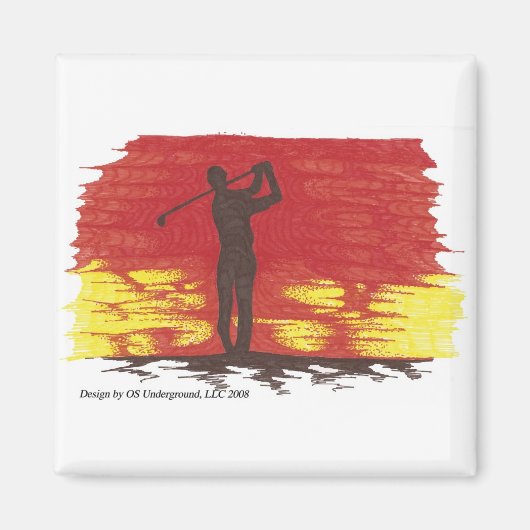 Golfer Silhouette Magnet (Vorne)