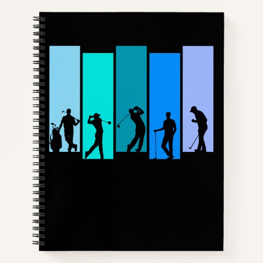 Golfer-Silhouette Notizblock (Vorderseite)