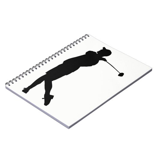 Golfer-Silhouette Notizblock (Linke Seite)