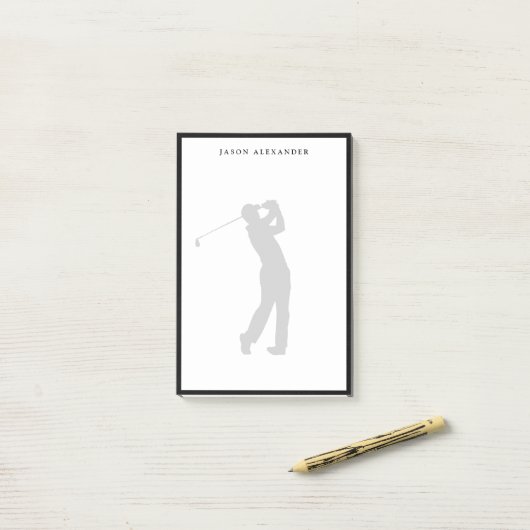 Golfer Silhouette Personalized  Post-it Klebezettel (Auf Schreibtisch)