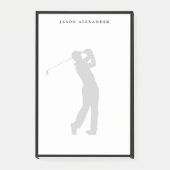 Golfer Silhouette Personalized  Post-it Klebezettel (Vorderseite)