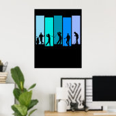 Golfer-Silhouette Poster (Heimbüro)