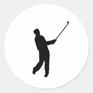 Golfer-Silhouette Runder Aufkleber
