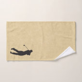 Golfer-Silhouette Sportdesign Leather Look  Badhandtuch Set (Handtuch)