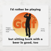 Golfer Silhouette Sunset Bierflaschenetikett (Einzelnes Label)