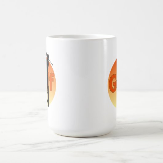 Golfer Silhouette Sunset Kaffeetasse (Mittel)