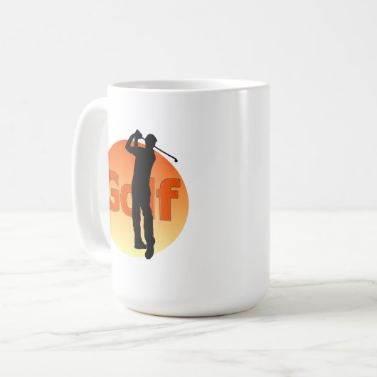 Golfer Silhouette Sunset Kaffeetasse (Vorderseite Links)