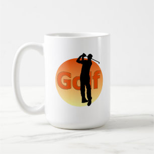 Golfer Silhouette Sunset Kaffeetasse