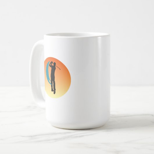 Golfer Silhouette Sunset Kaffeetasse (Vorderseite Links)