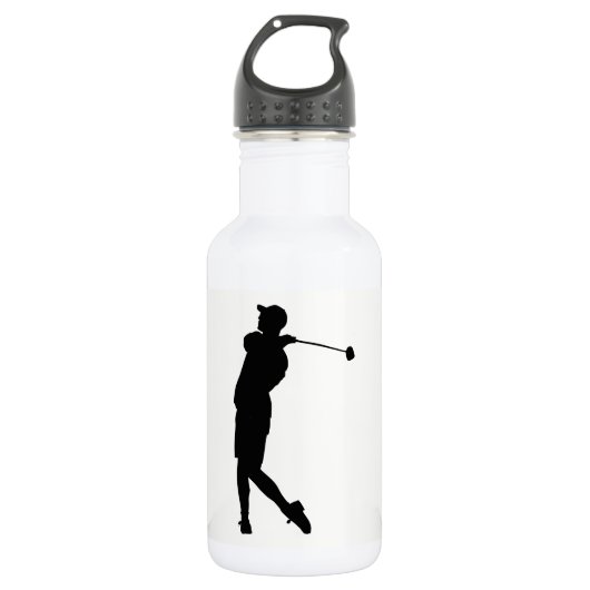 Golfer-Silhouette Trinkflasche (Vorderseite)