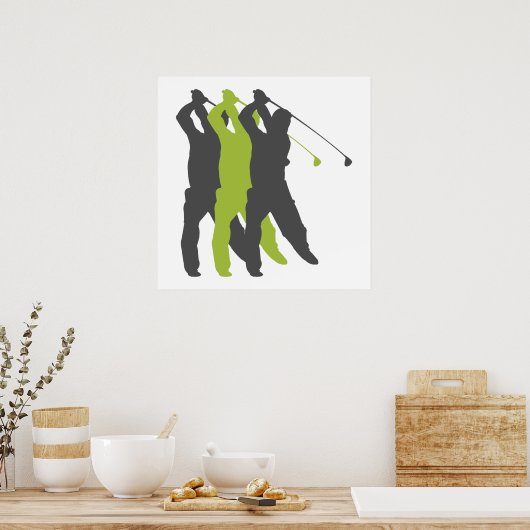 Golfer-Silhouetten Golfdesign Poster (Küche)