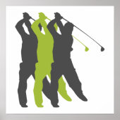 Golfer-Silhouetten Golfdesign Poster (Vorne)