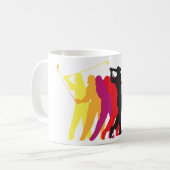 Golfer-Silhouetten Kaffeetasse (Vorderseite Links)
