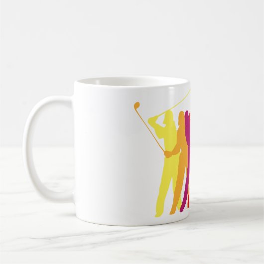 Golfer-Silhouetten Kaffeetasse (Links)