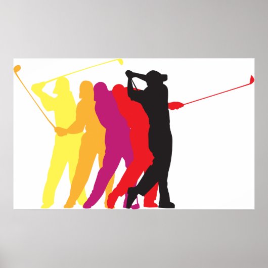 Golfer-Silhouetten Poster (Vorne)