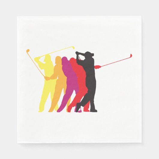 Golfer-Silhouetten Serviette (Vorderseite)