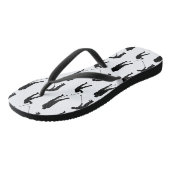 Golfer Silhouettes Black and White Pattern Badesandalen (Schrägansicht)
