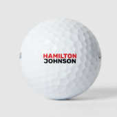 Golfer Simple Red Bold Name Golfball (Vorderseite)