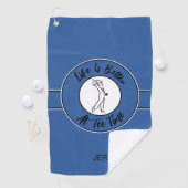 Golfer Spaß T-Shirt Time Sport Monogram Blau Golfhandtuch (Insitu)