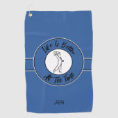 Golfer Spaß T-Shirt Time Sport Monogram Blau Golfhandtuch (Vorderseite)