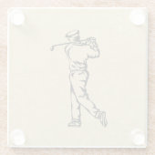 Golfer Sport Design Leather Look Glasuntersetzer (Rückseite)