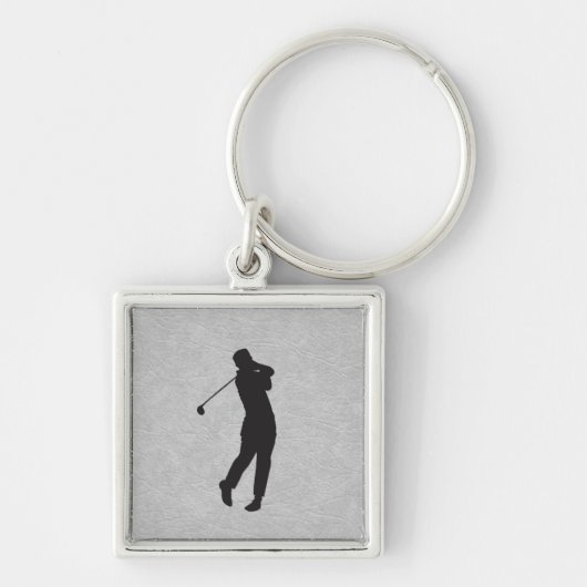 Golfer Sport Design Leather Look Schlüsselanhänger (Vorne)