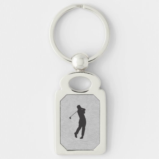 Golfer Sport Design Leather Look Schlüsselanhänger (Vorderseite)