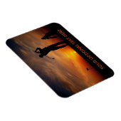 Golfer Sunset benutzerdefinierter Textmagnet Magnet (Rechte Seite)