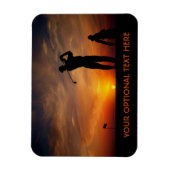 Golfer Sunset benutzerdefinierter Textmagnet Magnet (Vertikal)