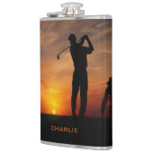 Golfer Sunset individuelle Name Flachmann (Links)