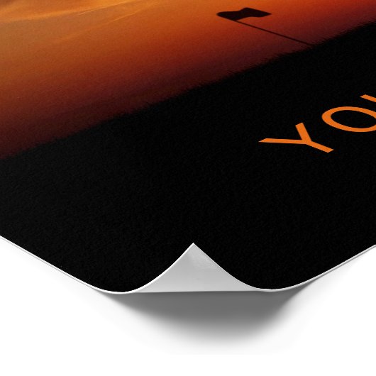 Golfer Sunset individuelles Poster (Ecke)