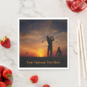 Golfer Sunset-Papierservietten Serviette (Beispiel)