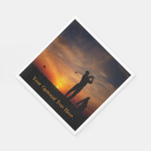 Golfer Sunset-Papierservietten Serviette (Ecke)