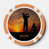 Golfer Sunset Poker Chips (Rückseite)