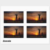 Golfer Sunset Sonderaufkleber Rechteckiger Aufkleber (Blatt)