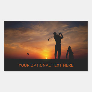Golfer Sunset Sonderaufkleber Rechteckiger Aufkleber