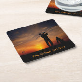 Golfer Sunset Untersetzer für benutzerdefiniertes  (angewinkelt)