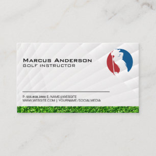 Golfer Swing Classic Logo   Gras Visitenkarte