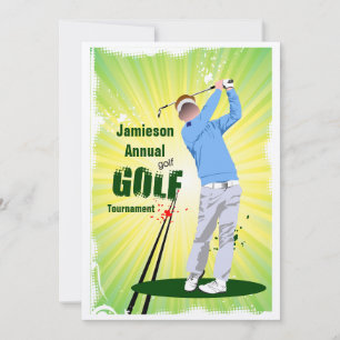 Golfer Swing Golf Club Golfturnier Einladung