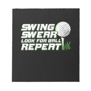 Golfer Swing Sweet suchen nach Ball Notizblock